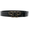 Philipp Plein logo-motif leather belt - Black