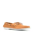 Scarosso Oprah leather boat shoes - Brown