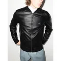 Dolce & Gabbana logo-plaque leather bomber jacket - Black