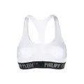 Philipp Plein logo-embellished cotton sports bra - White