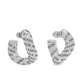 Balenciaga logo-print hoop earrings - Silver