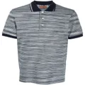 Missoni horizontal-stripe knitted polo shirt - Blue
