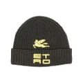 ETRO logo-embroidered ribbed-knit beanie - Green