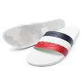 Moncler Basile stripe flat slides - White
