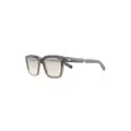 Garrett Leight metallic-trim rectangular-frame sunglasses - Black