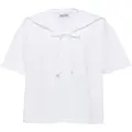 Miu Miu embroidered cotton shirt - White