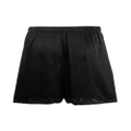 Balenciaga logo-patch silk pajama shorts - Black