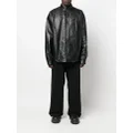 Balenciaga BB-monogram leather shirt jacket - Black