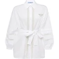 Prada triangle-logo shirtdress - White