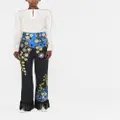 ETRO floral-print fringed tailored trousers - Black