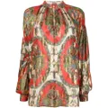 ETRO paisley-print silk blouse - Red