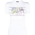 Versace rhinestone-embellished slogan T-shirt - White