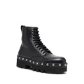 Furla studded lace-up boots - Black