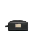 Dolce & Gabbana logo-tag leather toiletry bag - Black