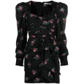 Alessandra Rich floral-print minidress - Black