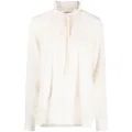 Victoria Beckham gathered-detail long-sleeve blouse - Neutrals