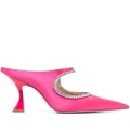 Stuart Weitzman crystal-embellished 110mm cut-out mules - Pink