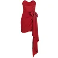 Alessandra Rich draped bow-detail minidress - Red
