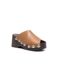 GANNI stud-detail open toe sandals - Brown