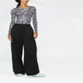 Moncler logo-waistband wide-leg trousers - Black