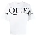 Alexander McQueen logo-print oversized cotton T-shirt - White