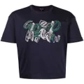 Giorgio Armani graphic logo-print cotton T-shirt - Blue