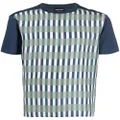 Giorgio Armani stripe-print T-shirt - Blue