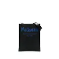 Alexander McQueen logo-print messenger bag - Black