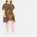 Stella McCartney leopard-print silk flounce dress - Neutrals