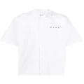 Marni logo-print poplin bowling shirt - White