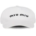Miu Miu logo-embroidered baseball cap - White