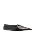 Jil Sander knot-detailing leather ballerina shoes - Black