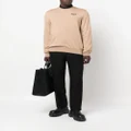 Alexander McQueen logo-print fine-knit jumper - Neutrals