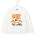 Moschino Kids Toy print long-sleeve T-shirt - White