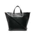 Jil Sander logo-print leather tote bag - Black