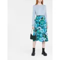 Stella McCartney floral silk midi skirt - Blue
