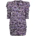 ISABEL MARANT Célina floral-print silk minidress - Purple