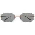Linda Farrow Lisette geometric-frame sunglasses - Gold