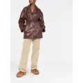 Nanushka belted faux-leather blazer - Brown