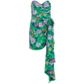 Alessandra Rich floral-print silk mini dress - Green