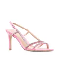 Stuart Weitzman Mondrian Glam crystal-embellished 100mm sandals - Pink