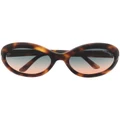 TOM FORD Eyewear tortoiseshell-effect oval-frame sunglasses - Brown