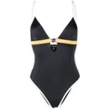 Balmain colour-block fitted swimsuit - Black