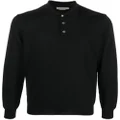 Corneliani knitted long-sleeved polo shirt - Black