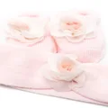 La Perla Kids floral-appliqué booties & headband set - Pink