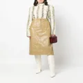 Jil Sander leather A-line pencil skirt - Brown