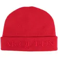 Alexander McQueen logo-embroidered knitted hat
