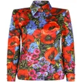 Dolce & Gabbana floral-print satin shirt - Red
