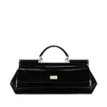 Dolce & Gabbana Elongated Sicily patent leather top-handle bag - Black