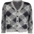 R13 argyle-knit mohair wool-blend cardigan - Grey
